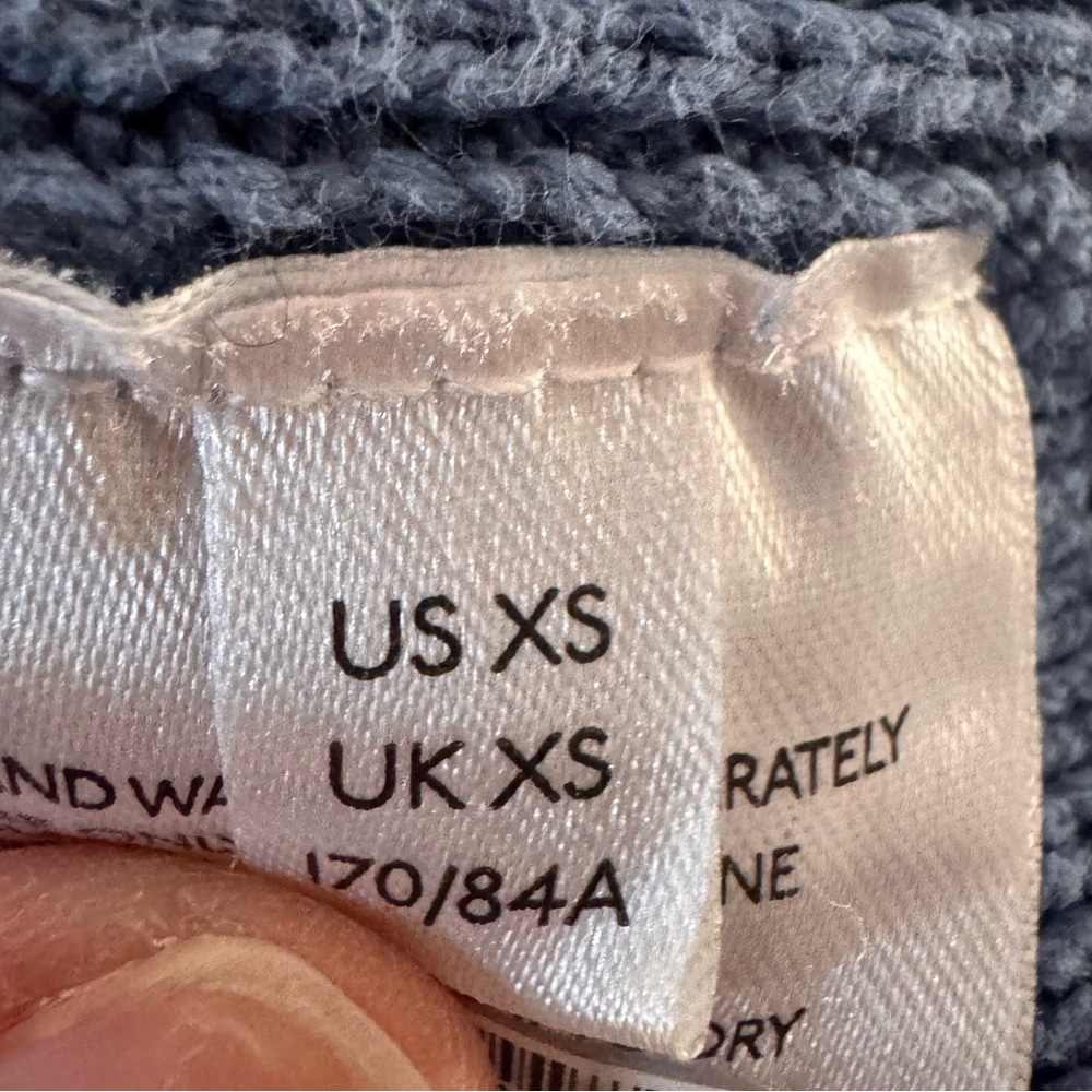 Free People Easy Street Oversized Sweater XS Fancy Blue Periwinkle Slouchy Cozy - Picture 6 of 12